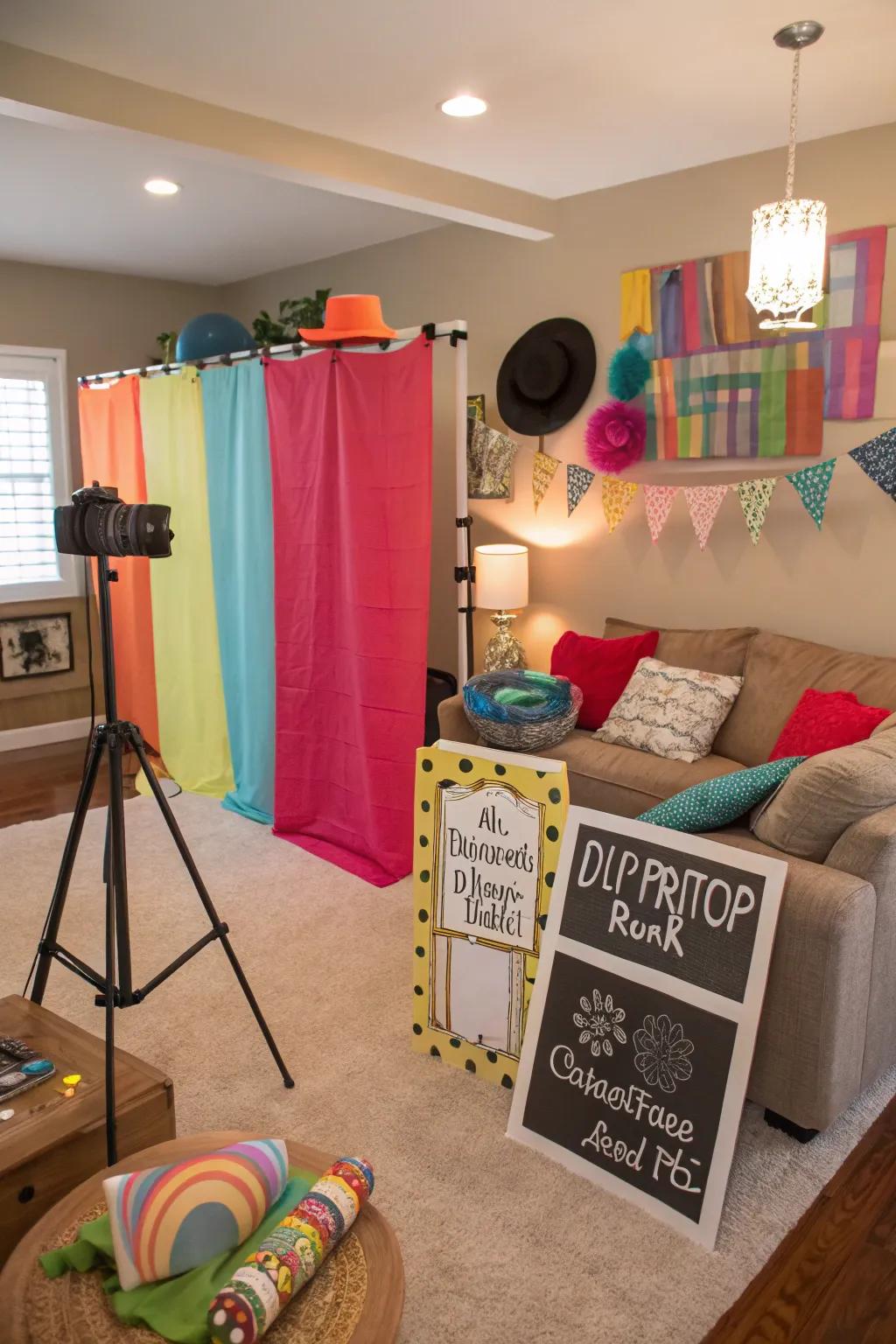 A playful bespoke snapshot station for capturing amusing Galentine's Day recollections.