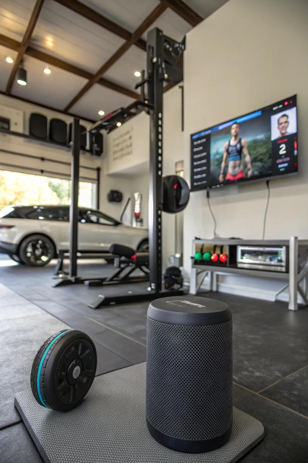 Smart tech enhances your workout experience with music and virtual guidance.
