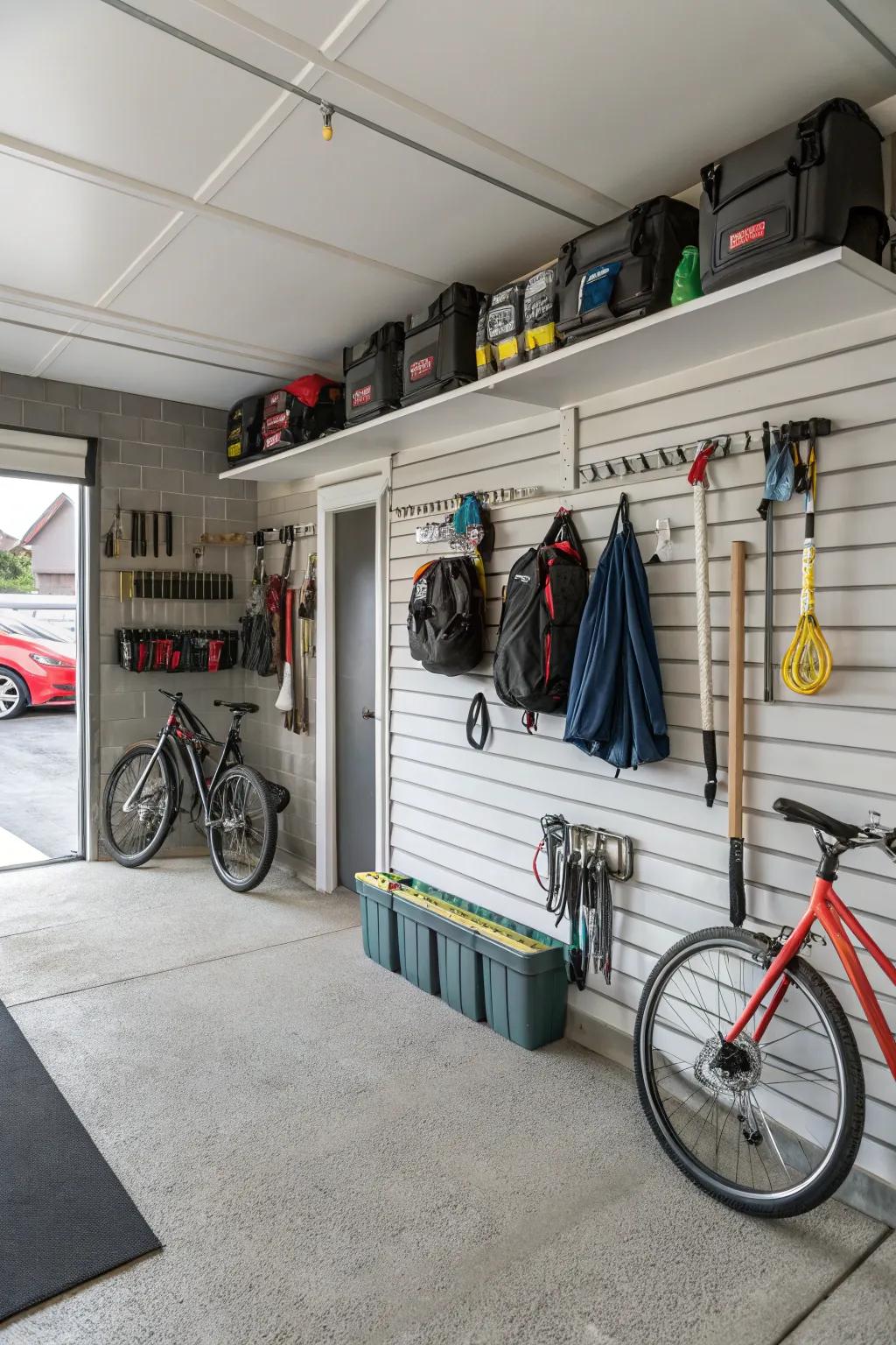 A louvered wall system delivers versatile and adaptable storage solutions.