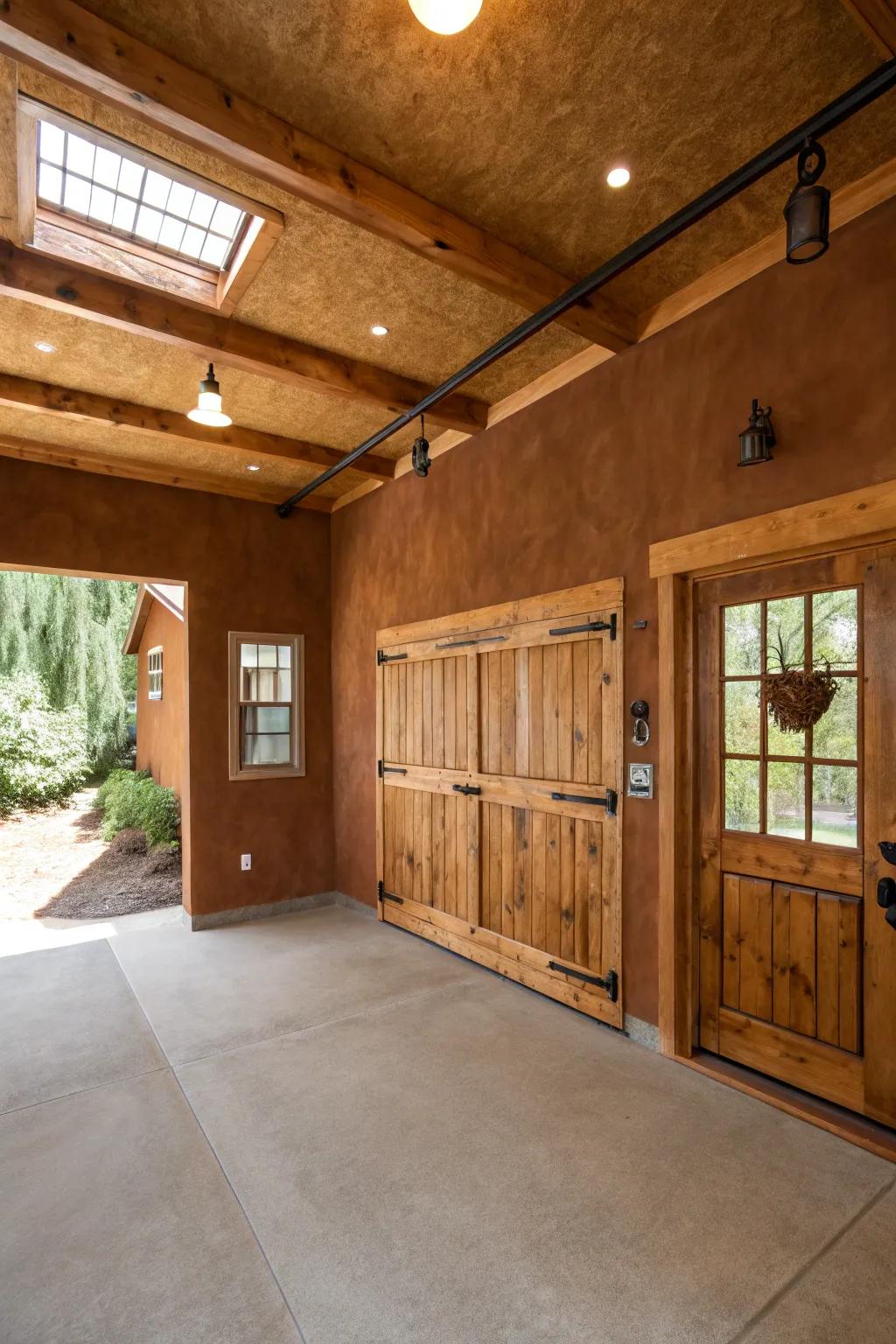 Brown shades help to ground and center your garage's design.
