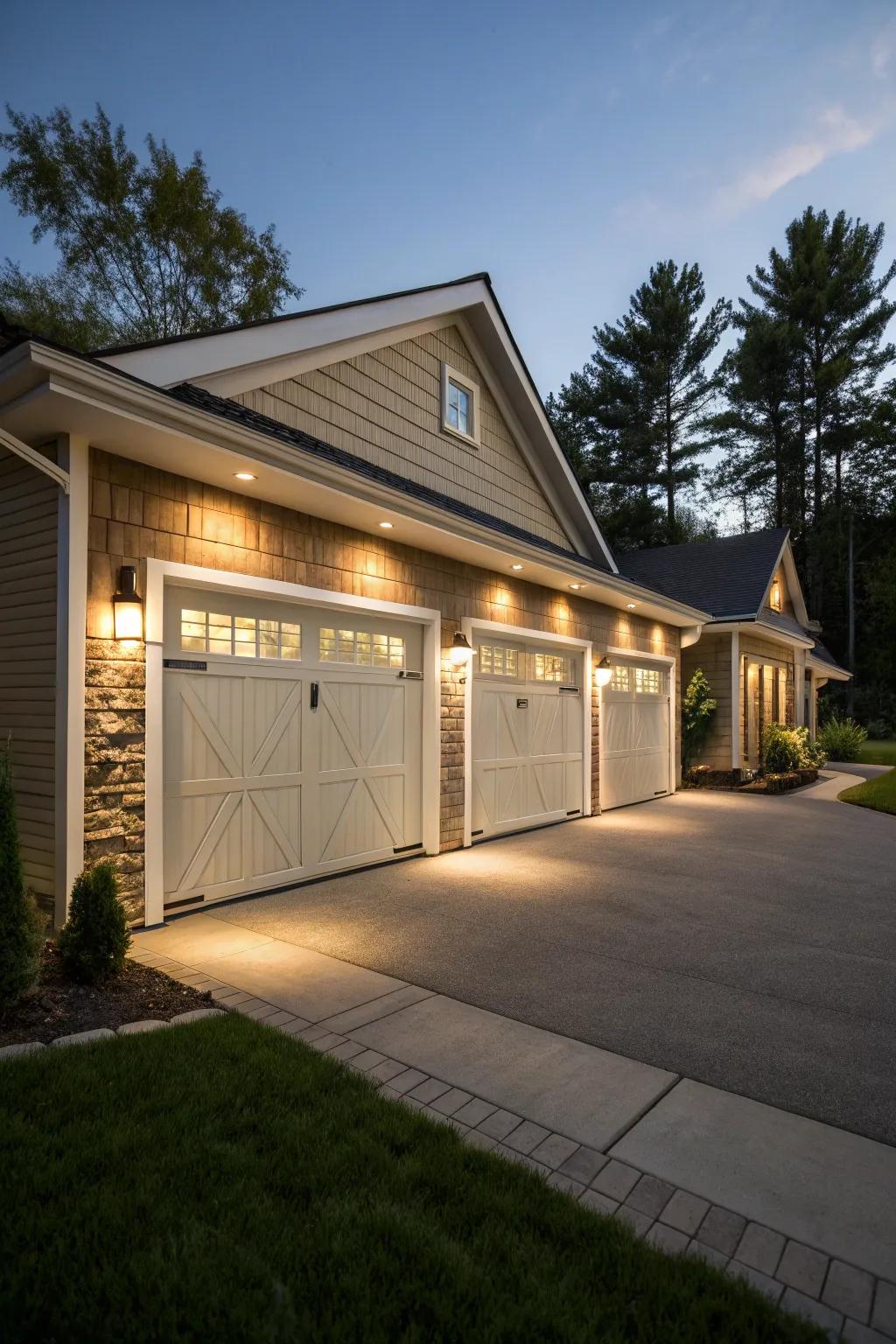 Varying trim widths create visual interest.