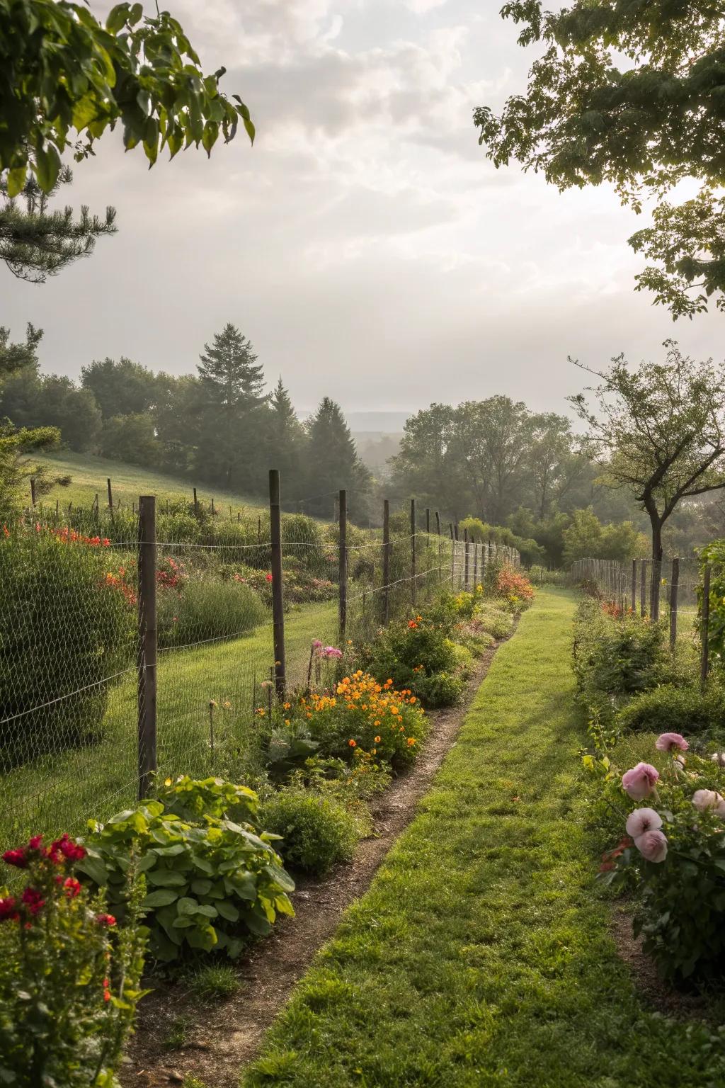 An electric fence presents a subtle yet highly effective barrier, ensuring robust protection for your cherished garden.