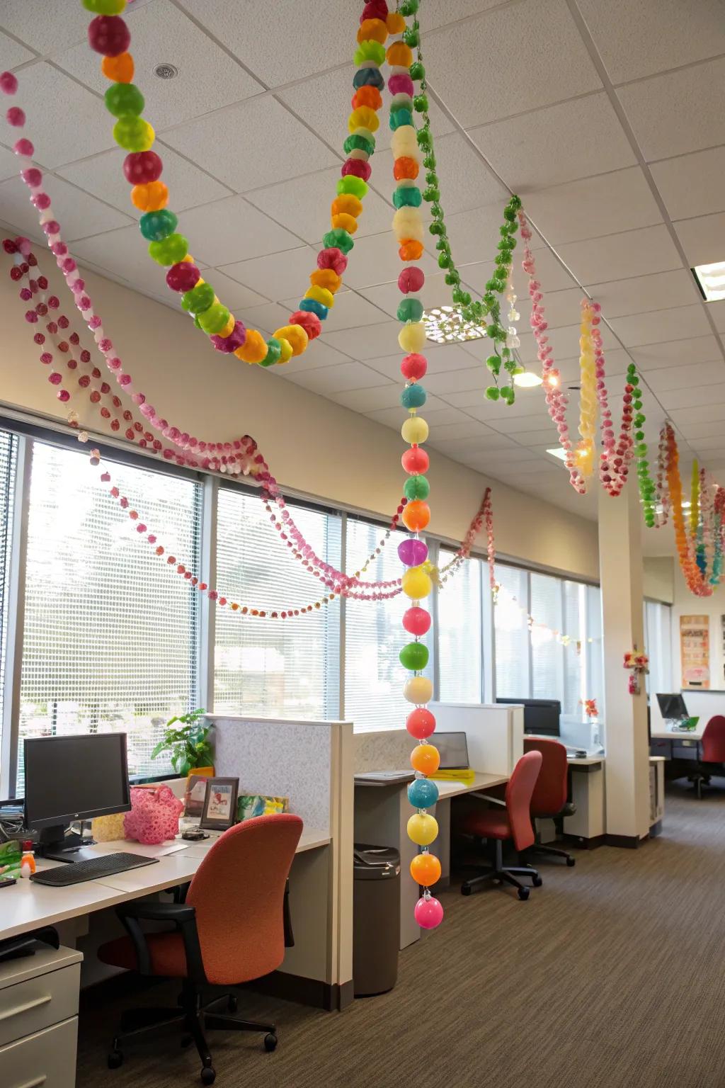 Candy garlands add a playful touch.