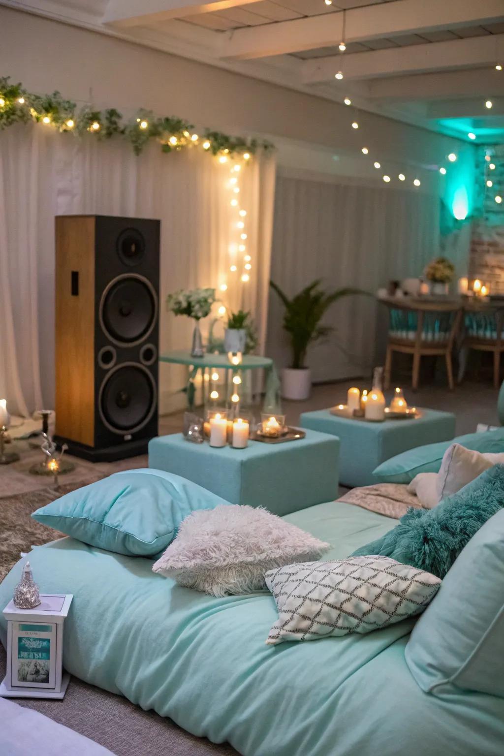 A soothing playlist establishes the quintessential mood for spa repose.