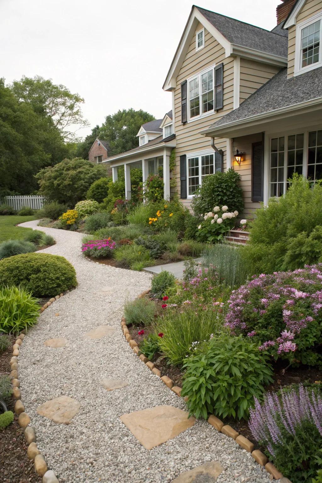 Competing rock colors highlight your yard's features.