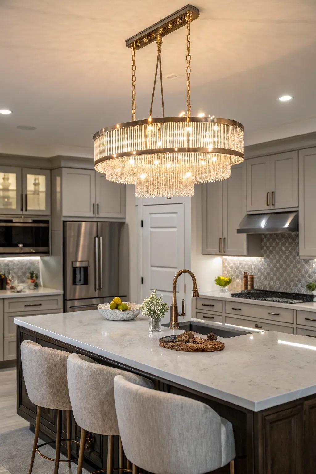 Showpiece illumination unit elevating the kitchen design