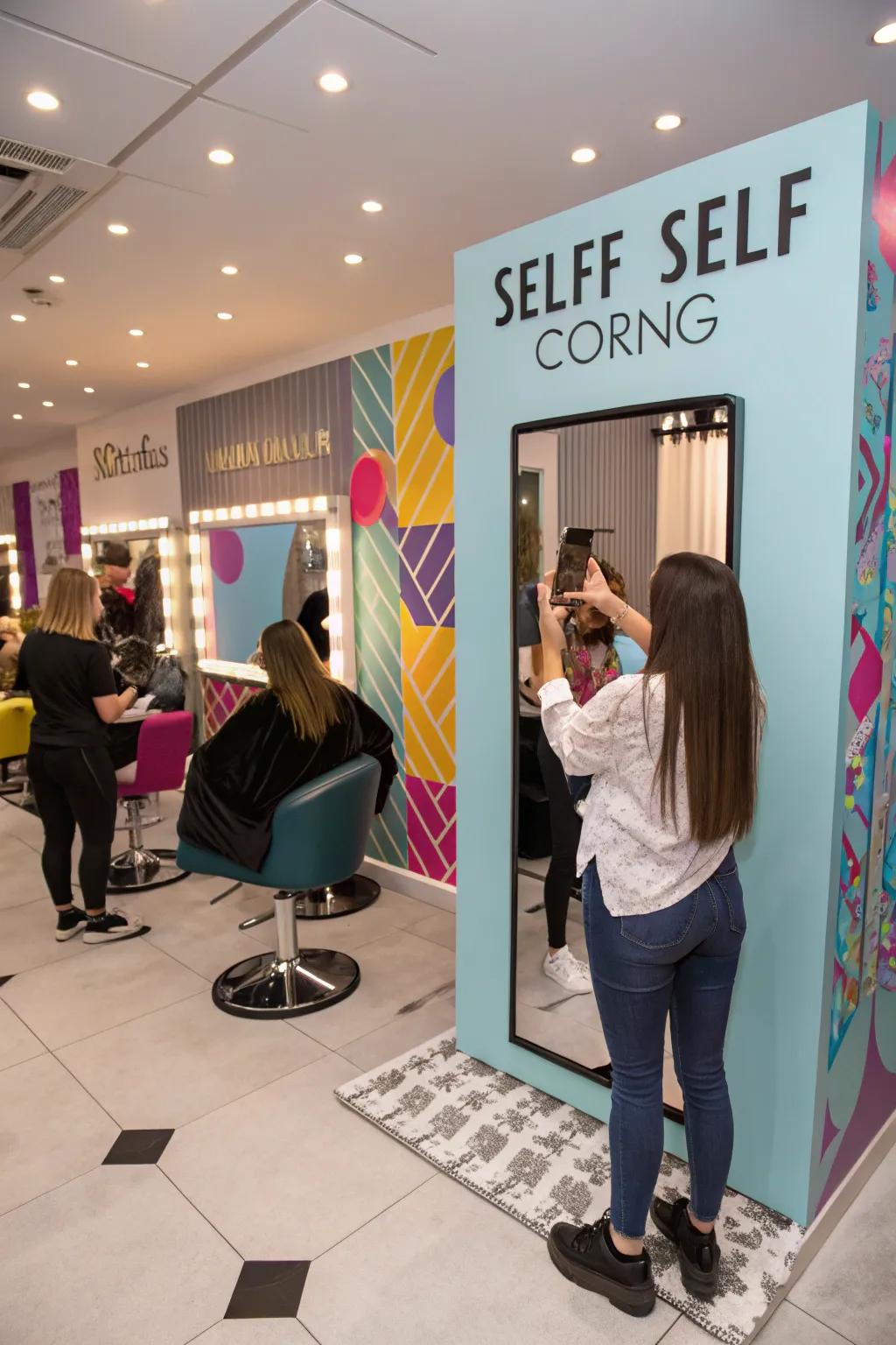 A snapshot spot enhances your salon’s social media visibility.