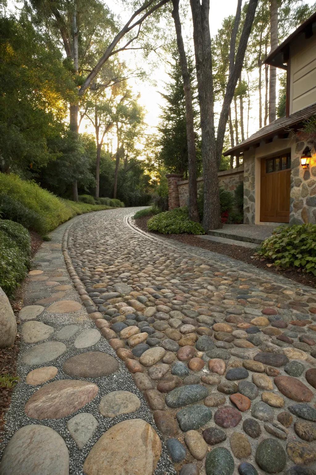 Genuine stone lends rustic grandeur and texture.