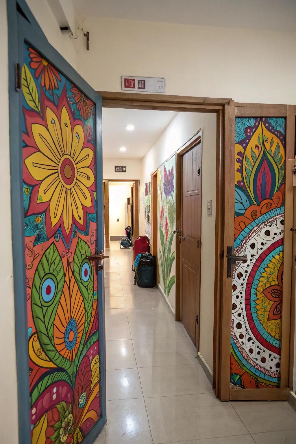 Turn your cupboard fronts into a masterpiece with a wall painting.