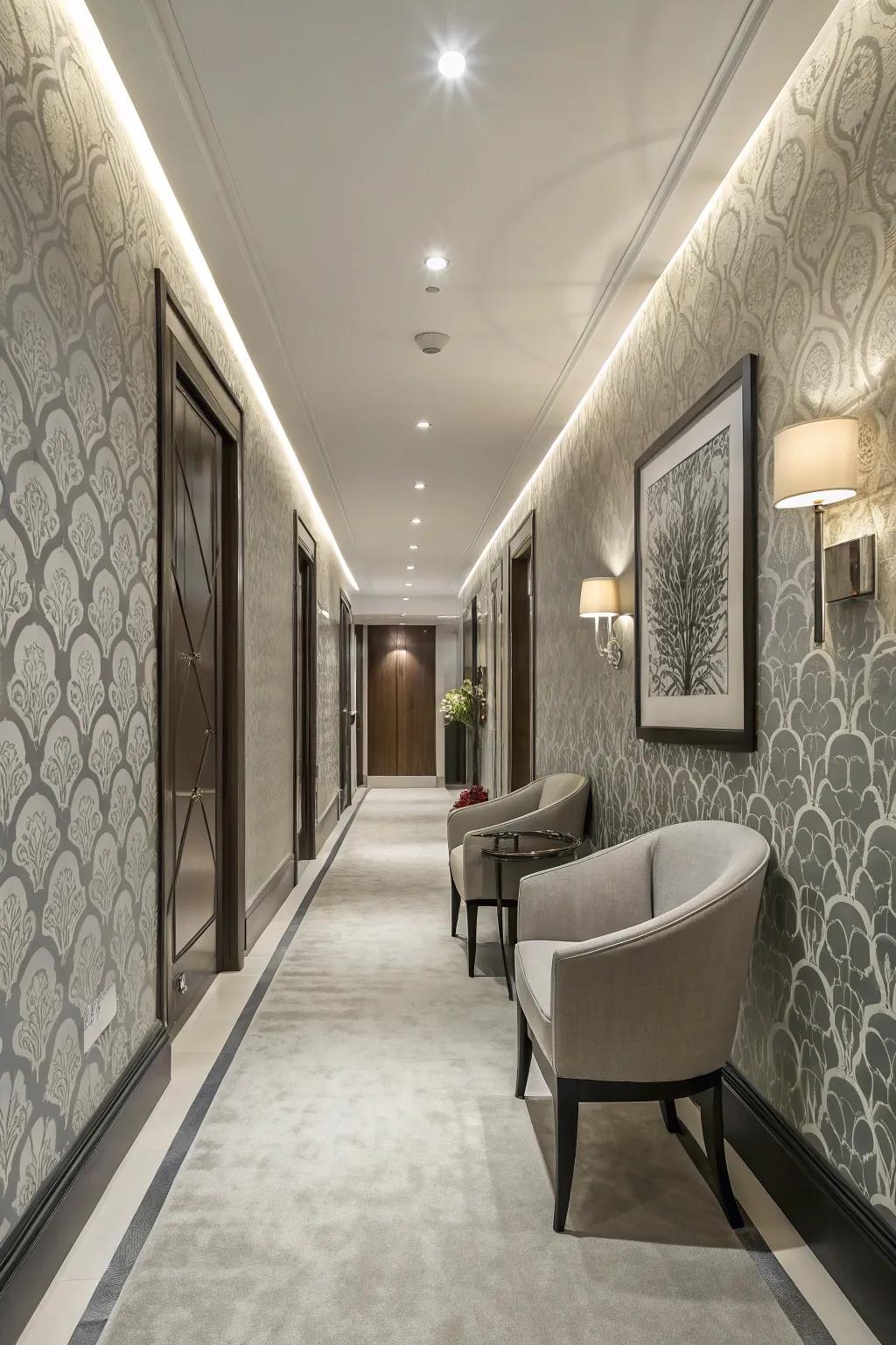 A corridor showcasing single-tone elegance.