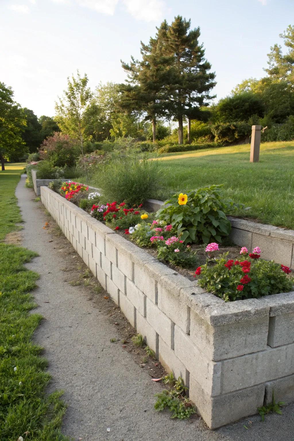 Retaining walls deliver both framework and charm to difficult landscapes.