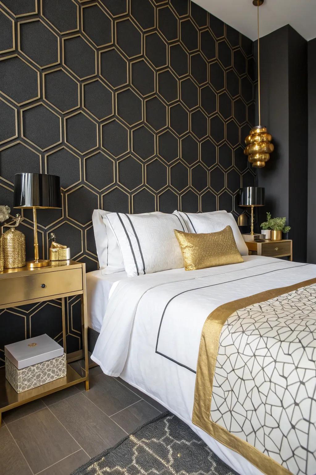 Dark honeycombs make a striking and contemporary statement.
