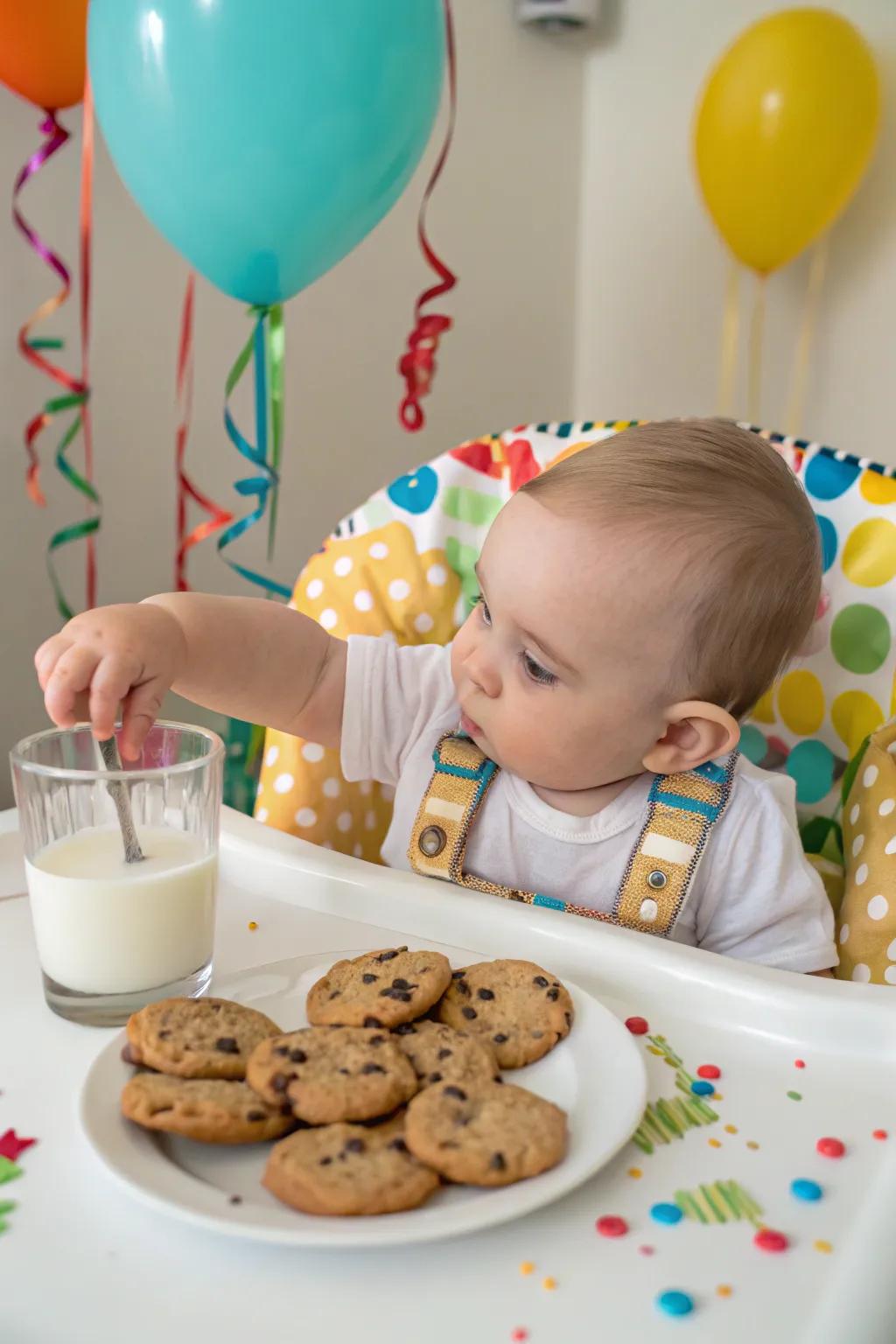 A sweet instance capturing the eagerness of Christmas delights.