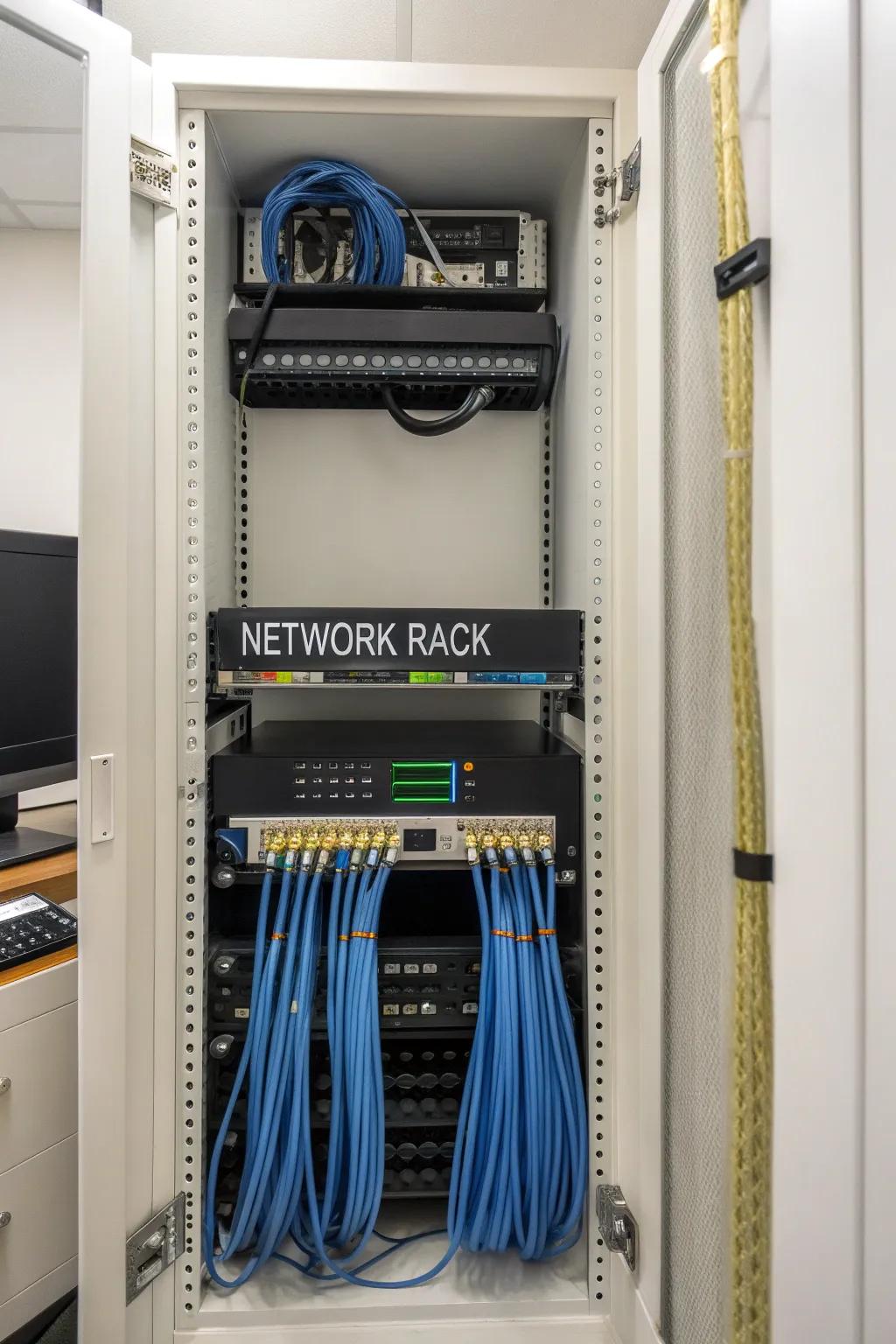 Hide your network equipment in a closet for a clean look.