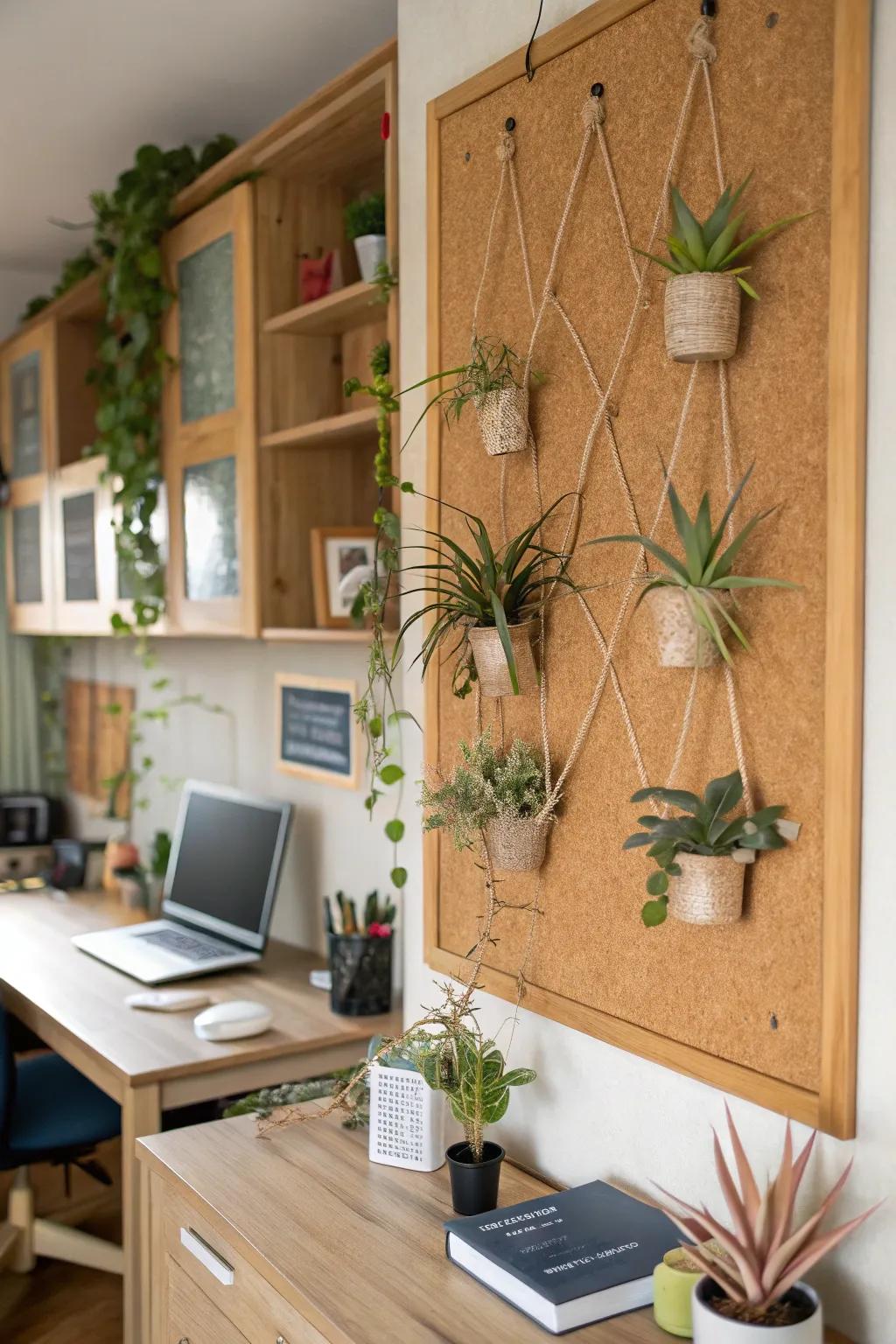 Sheet board showcasing air plants for an artistic presentation.