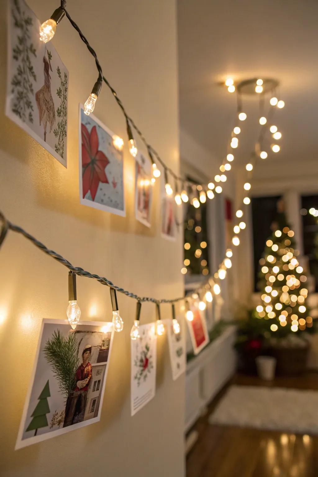 Shimmering lights deliver a marvelous card exhibit.