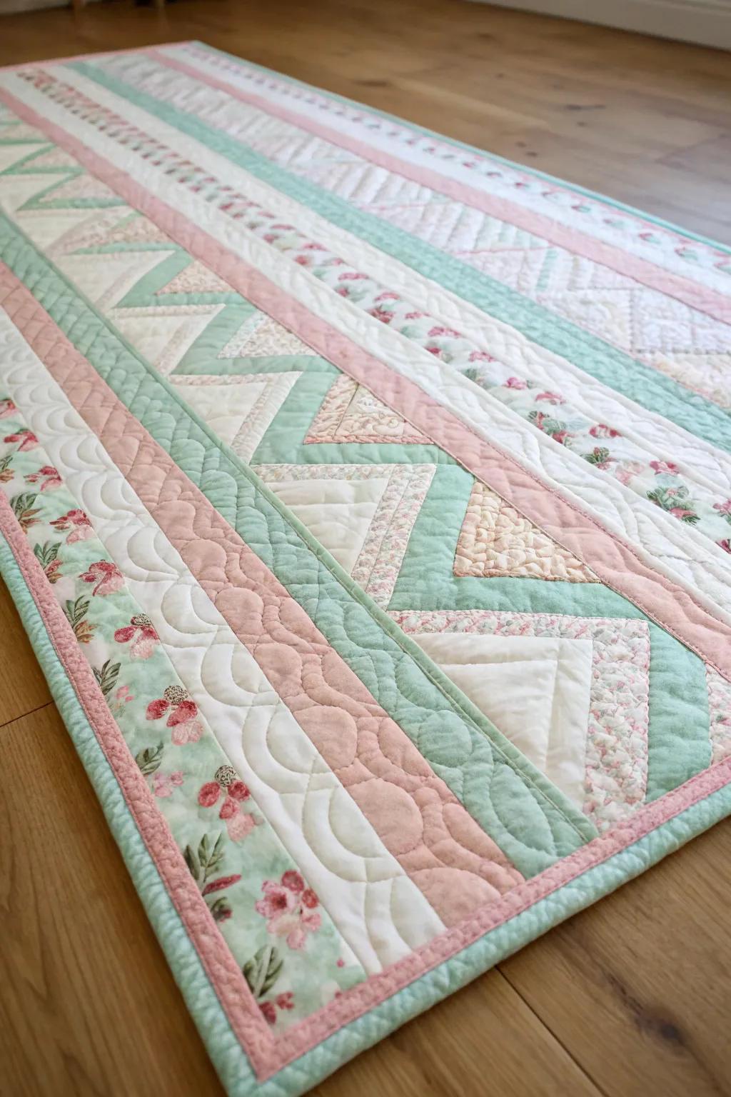 Embrace the art of simplicity with our exquisite Airy Edges quilt design. #Artistry #MinimalistBeauty