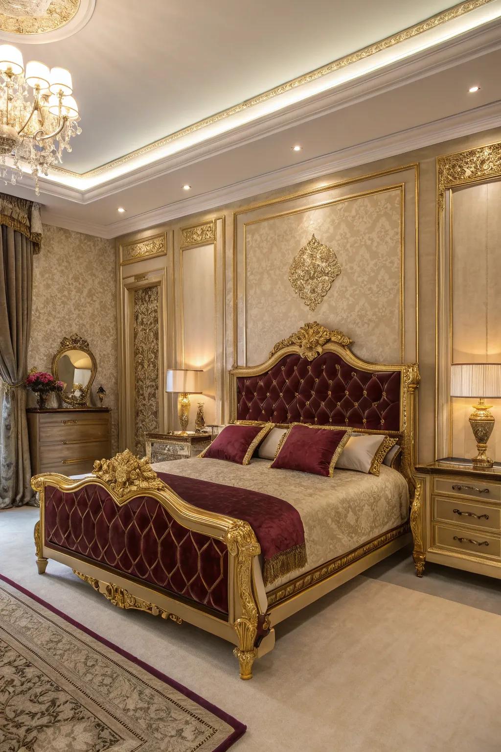 Golden trim enhances any space with a hint of grandeur and polish.