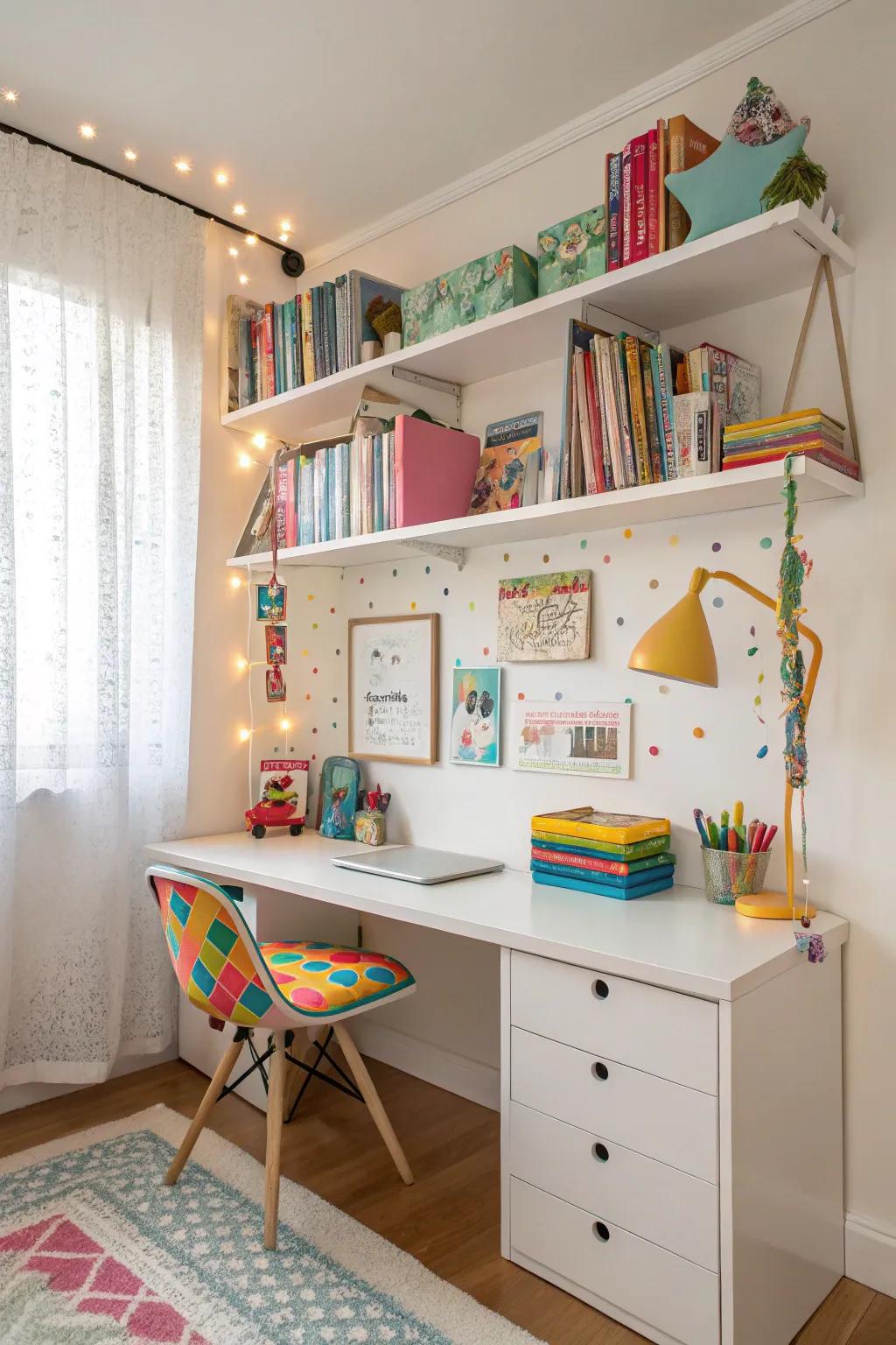 Vertical storage solutions are both practical and stylish.