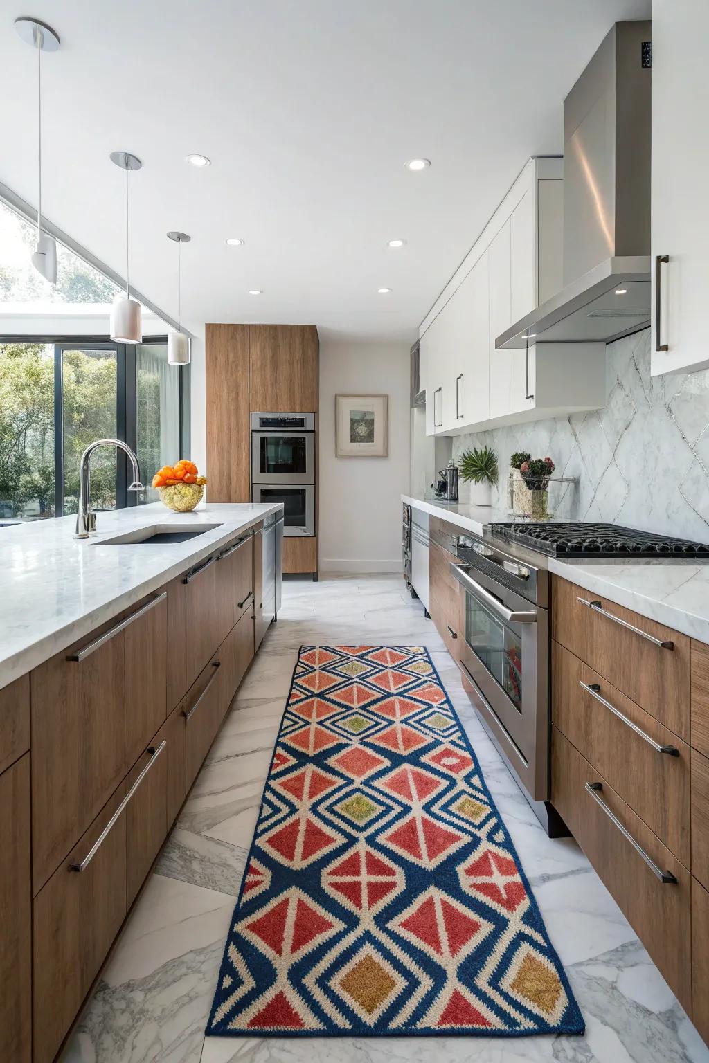 Geometric designs inject contemporary panache and sophistication into kitchens.
