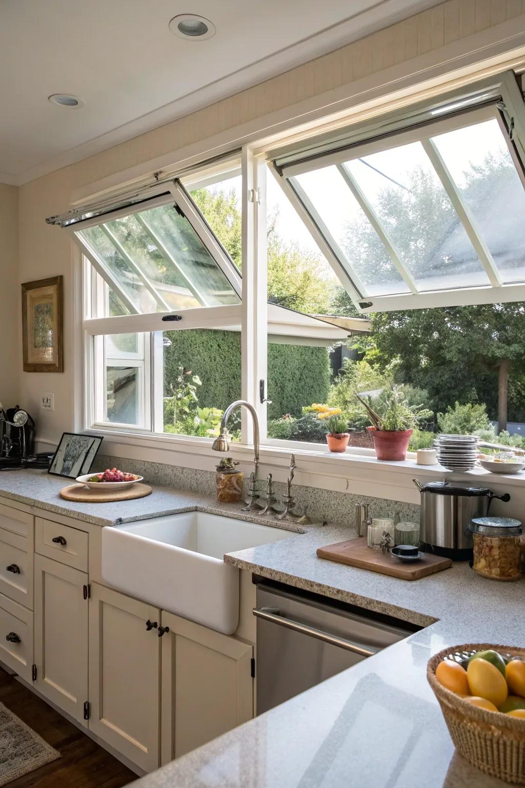 A culinary space showcasing tilting panes tailored for peak aeration.