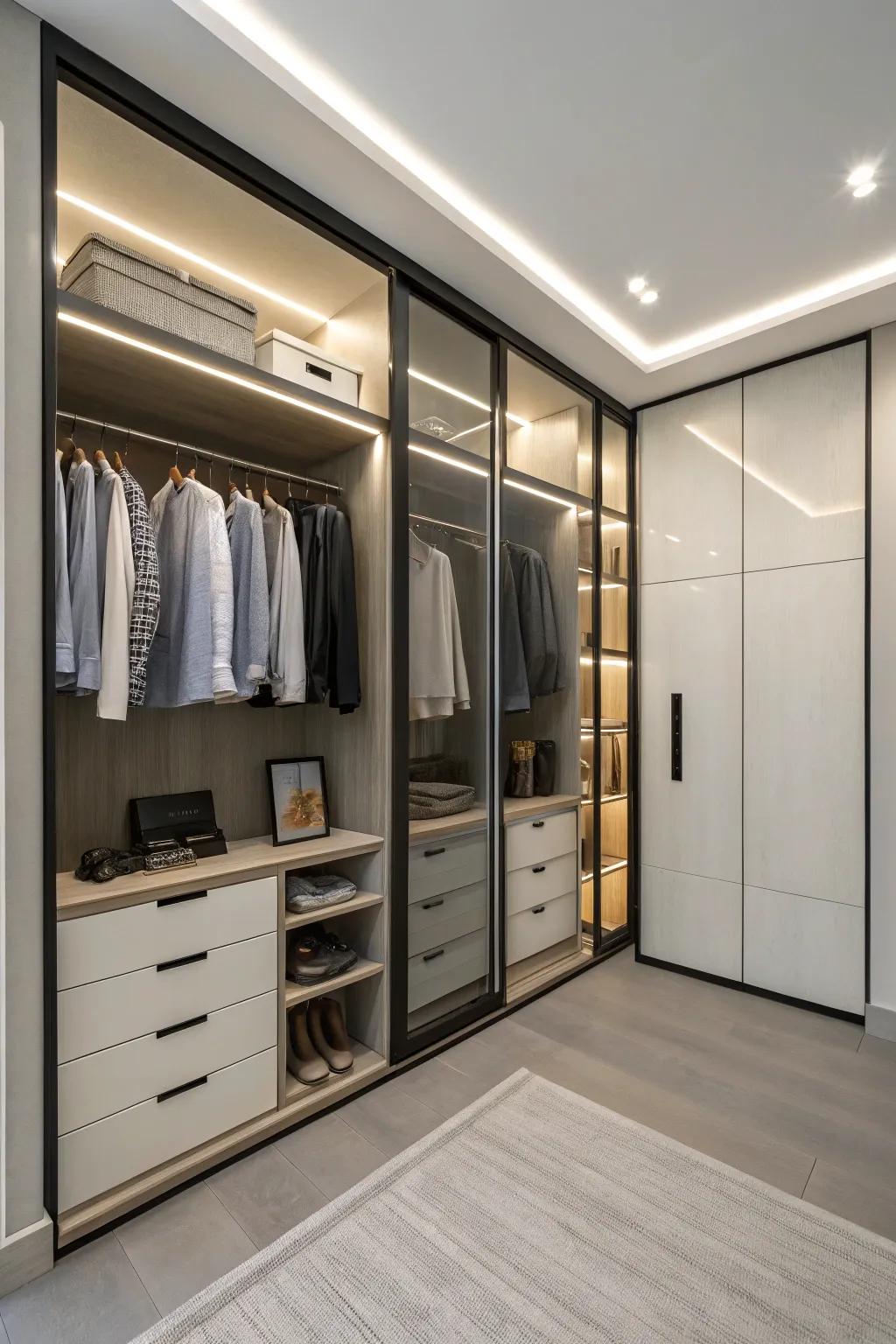 Sliding doors offer a sleek, space-saving solution for your closet.