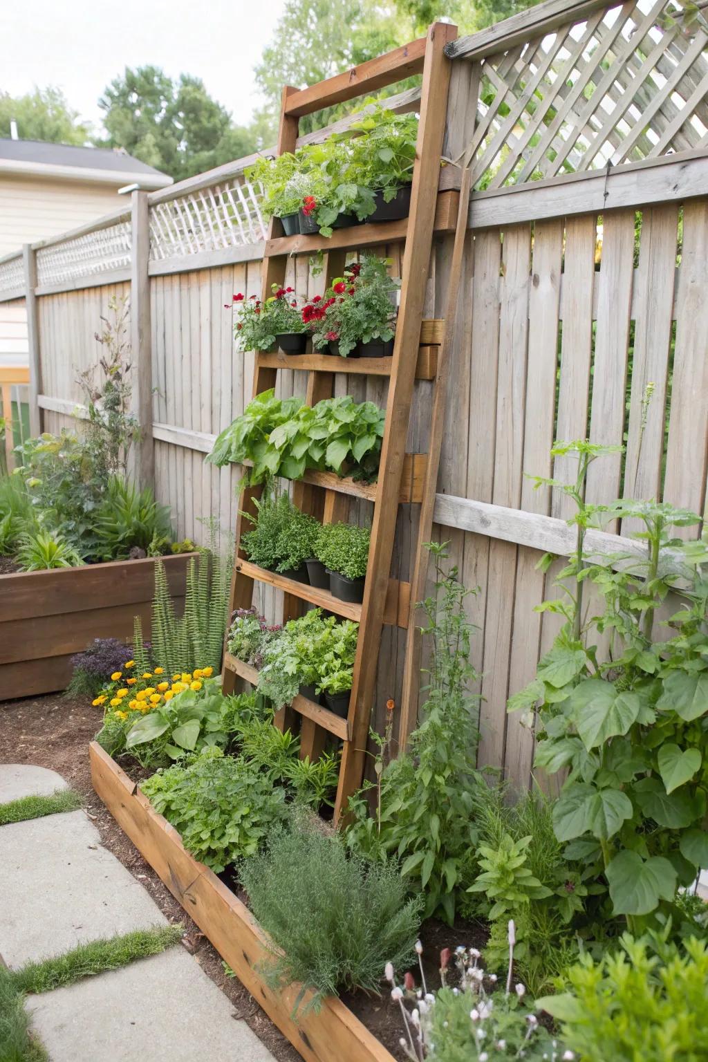 A wall garden maximizes space and incorporates greenery onto walls.