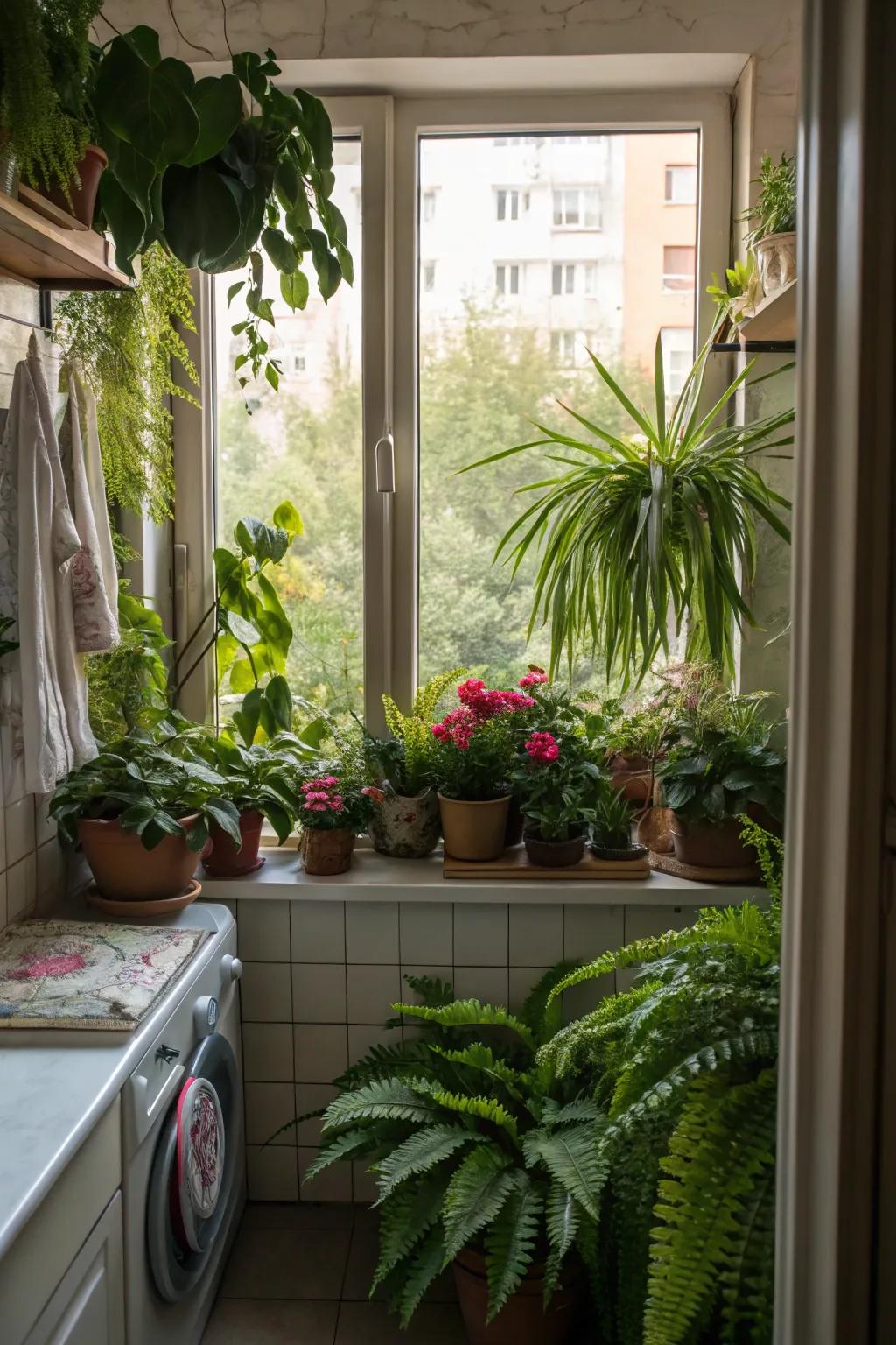Flora inject life and freshness into laundry rooms.