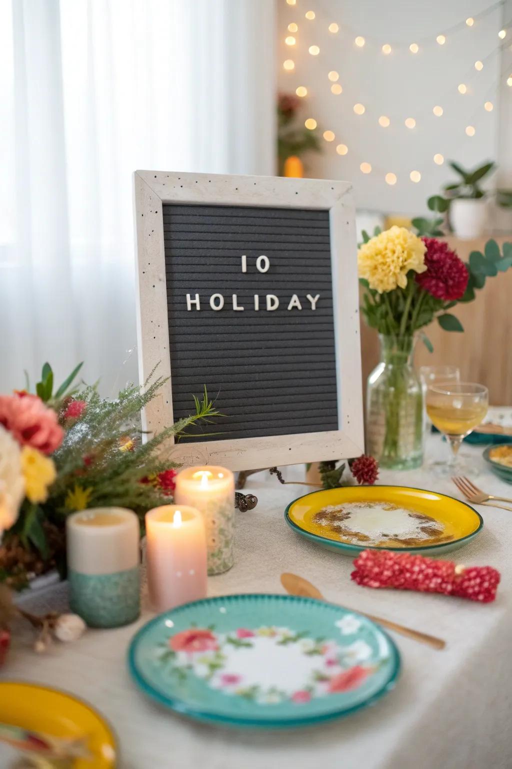 Build up excitement to your cherished holidays with an anticipatory countdown featured on your letter board.