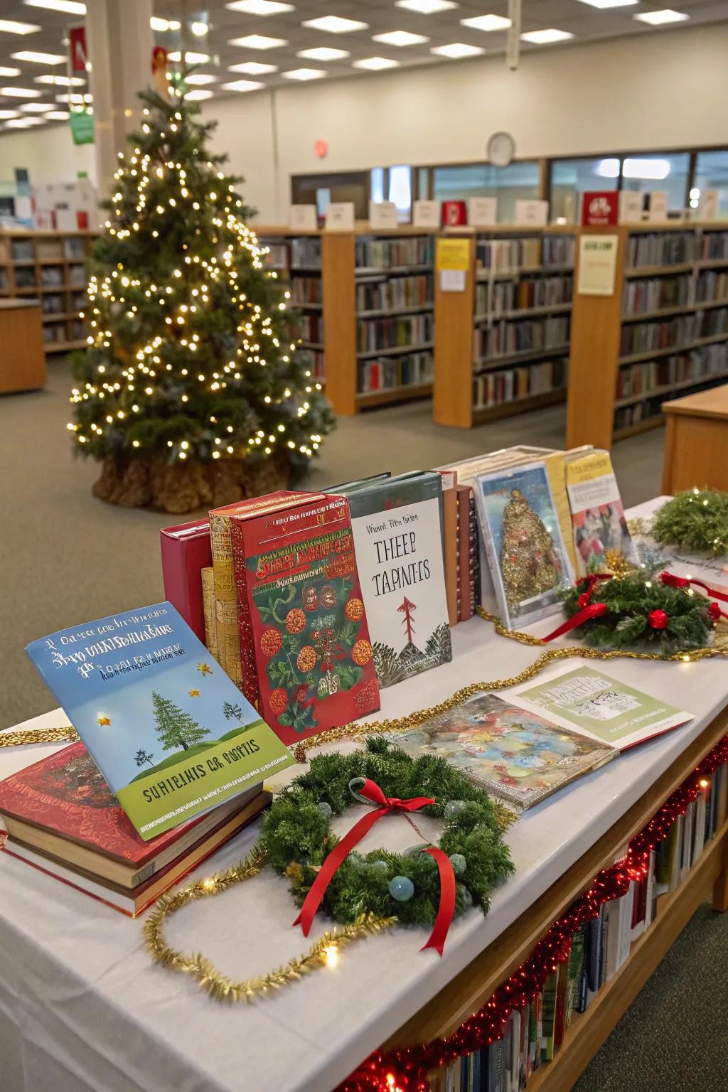 Emphasize seasonal texts utilizing charming table displays.
