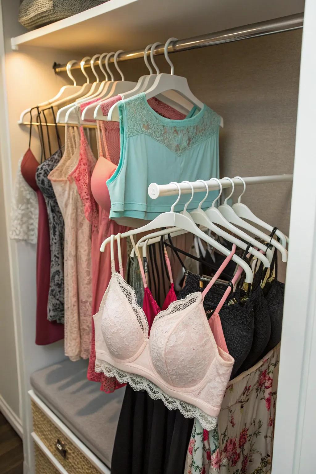 Layered sliders make the most of limited closet space.