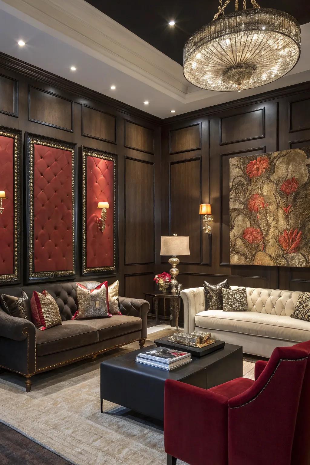 Set a powerful and impactful tone in your living room with robust, thick panels.