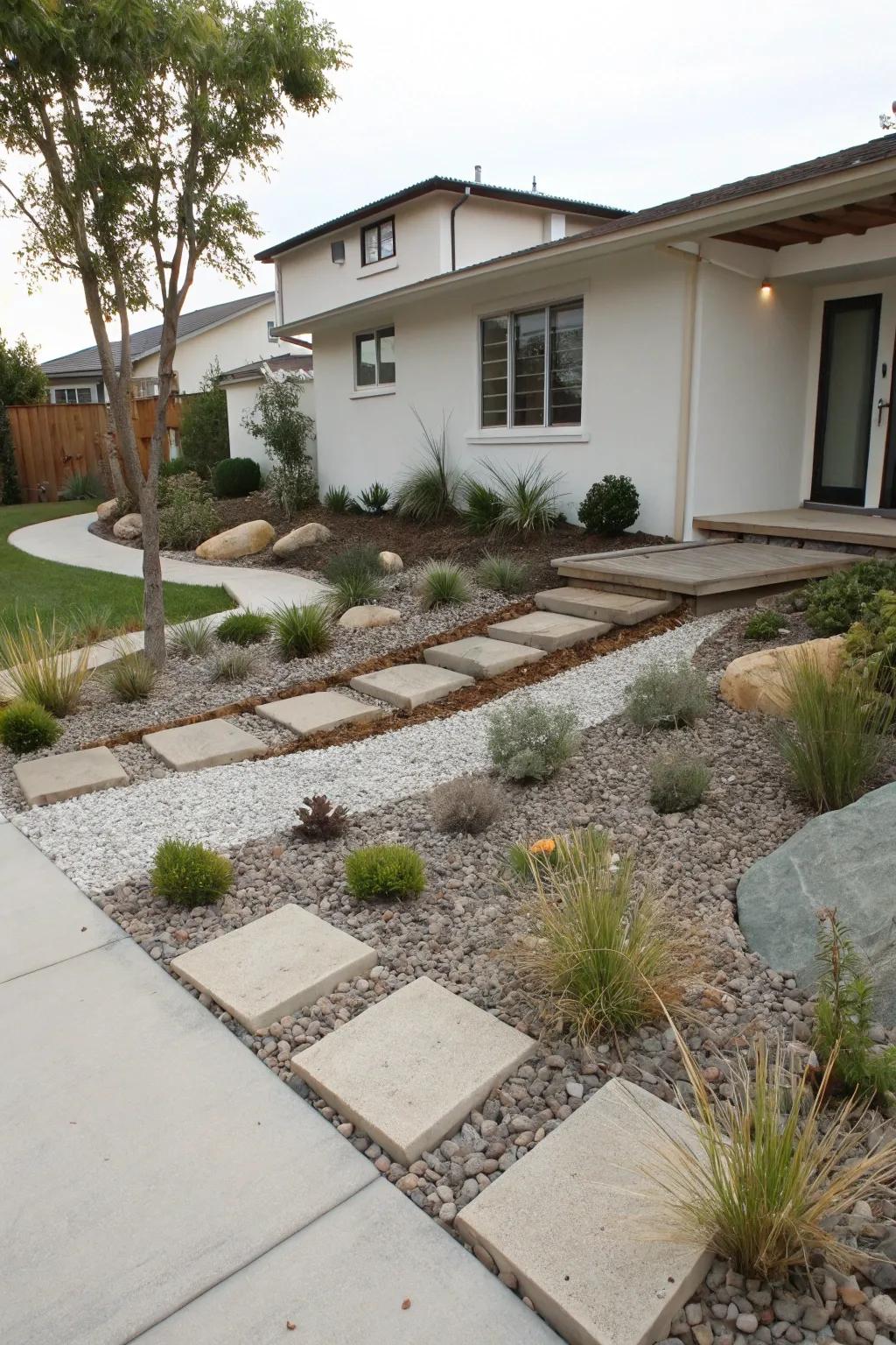 Beautifying stone fragments deliver a sleek and straightforward remedy for sloped landscapes.