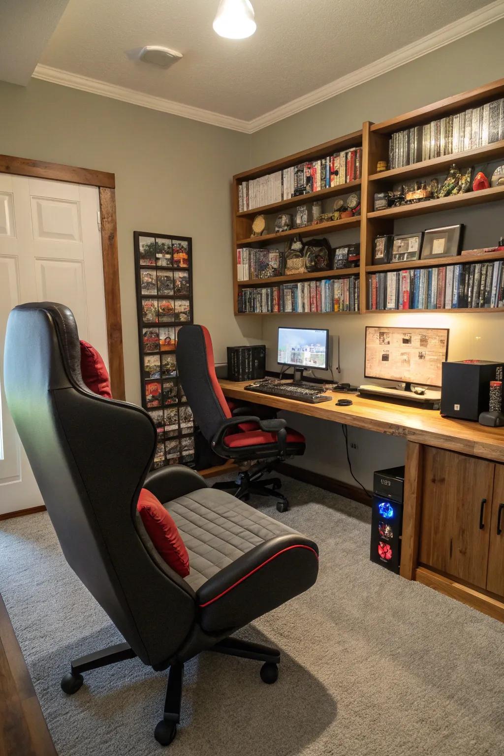 A gaming nook delivers a perfect escape for relaxation.