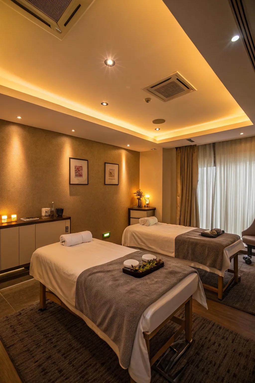 Smart lighting provides flexibility for personalized ambiance.