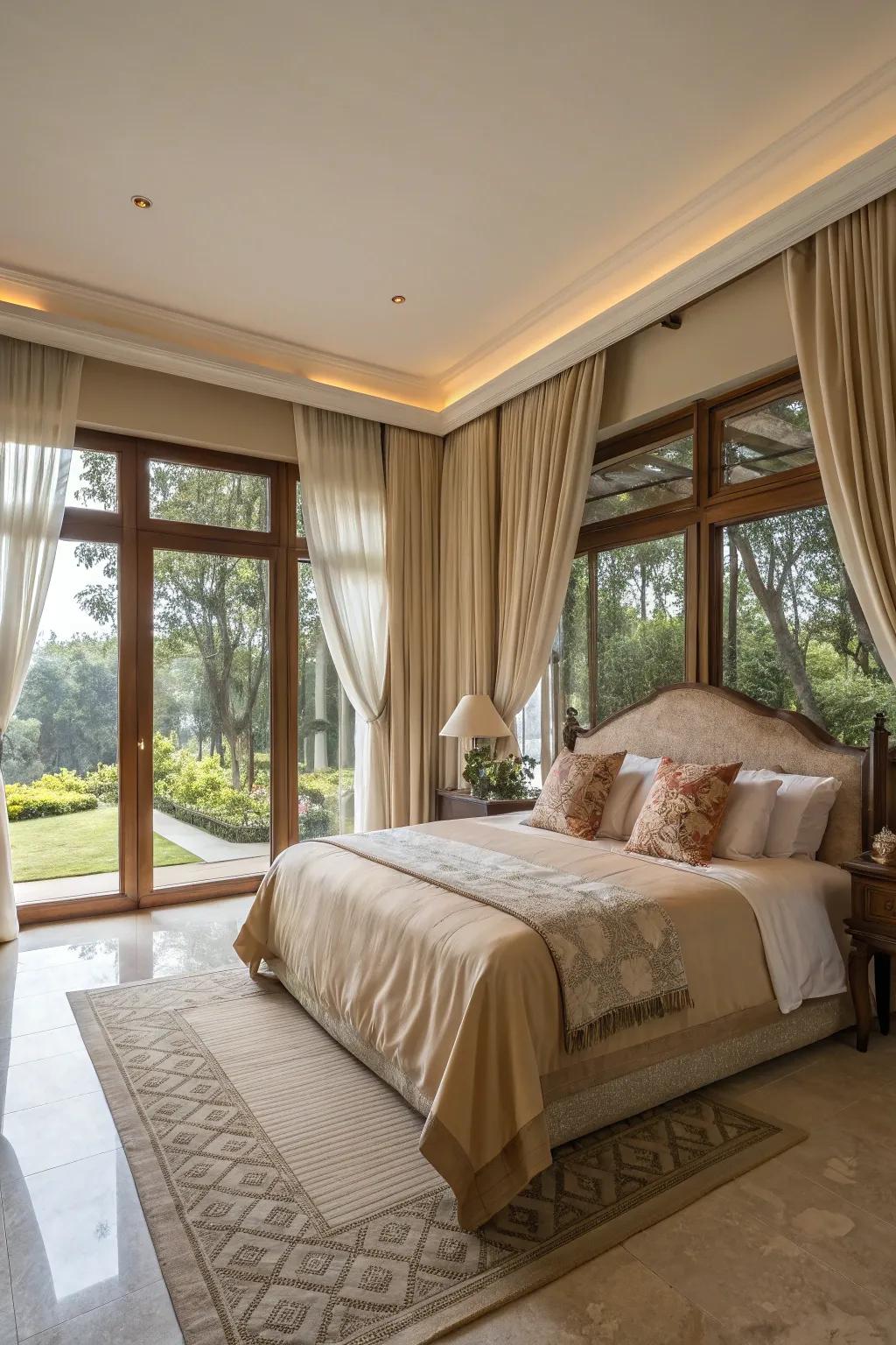 Natural light significantly uplifts the ambiance of your bedroom.