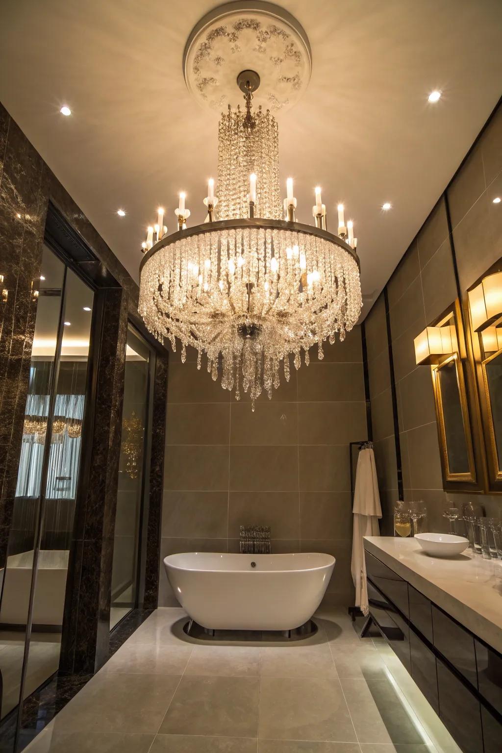 A chandelier introducing luxury and style.