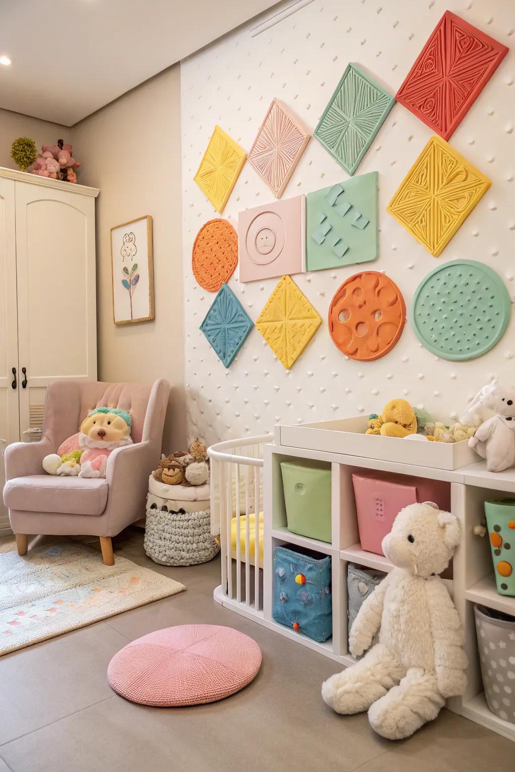 Dynamic wall art fosters discovery and play.