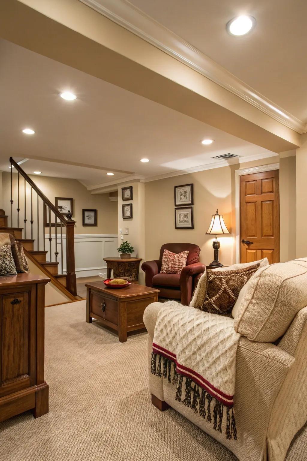 Ivory tones deliver timeless sophistication and comfort.