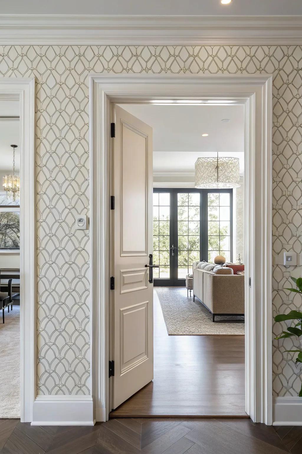 Papered frames contribute a playful texture to any room.