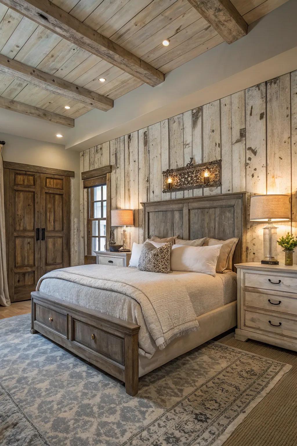 Flaws such as weathered wood contribute authenticity and warmth.