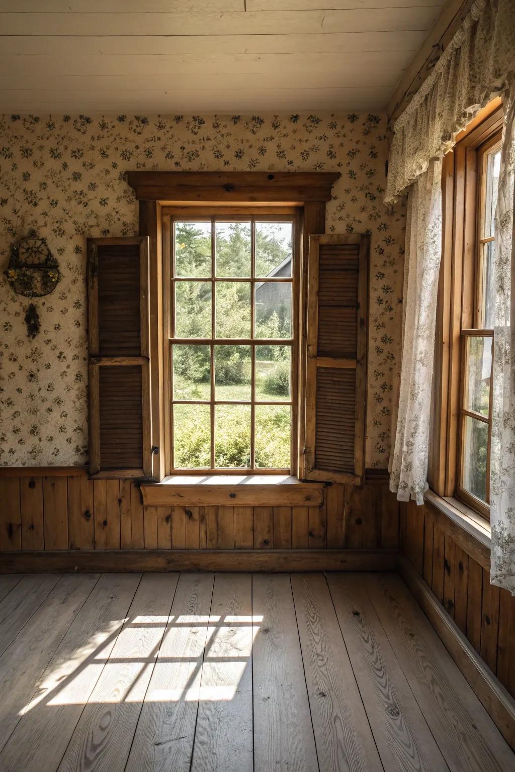 Rustic wood finishes adding warmth and character.