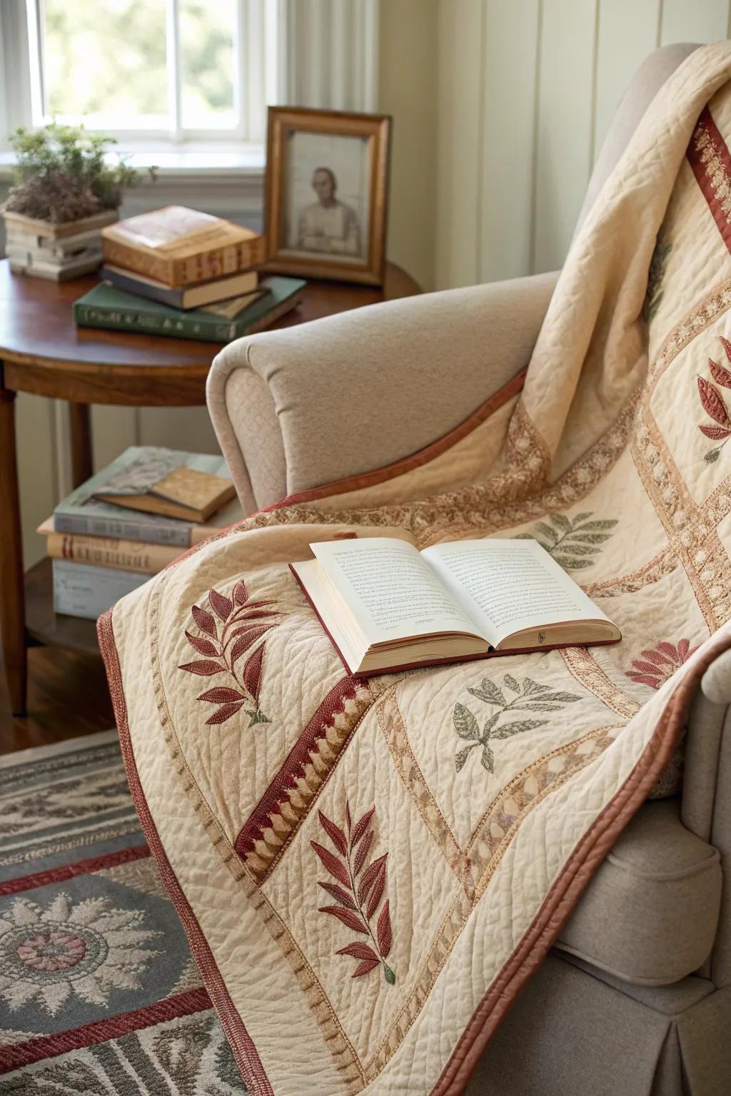Textured quilts invite touch and add depth to any decor.