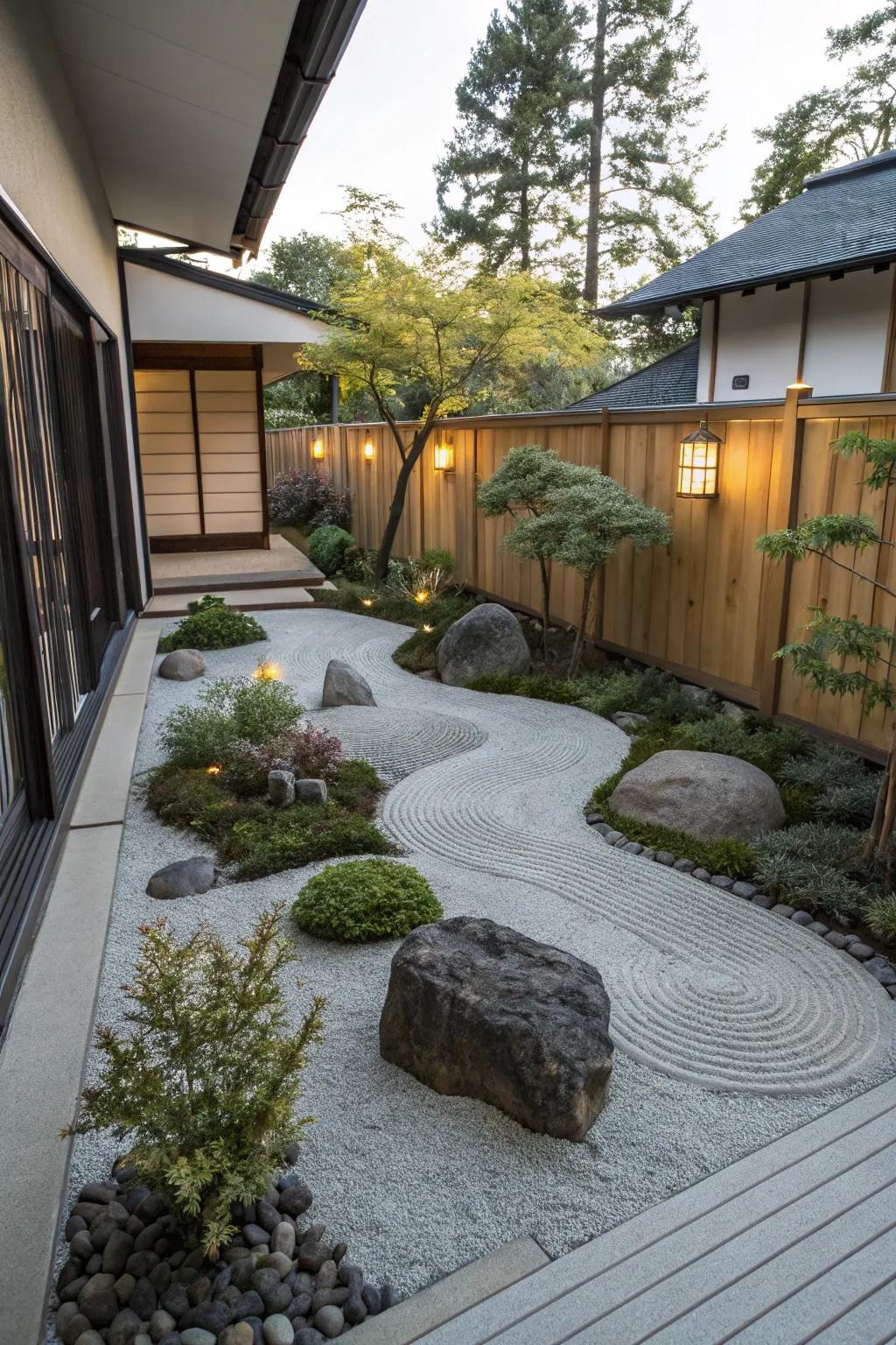 A tranquil garden offers a serene getaway.