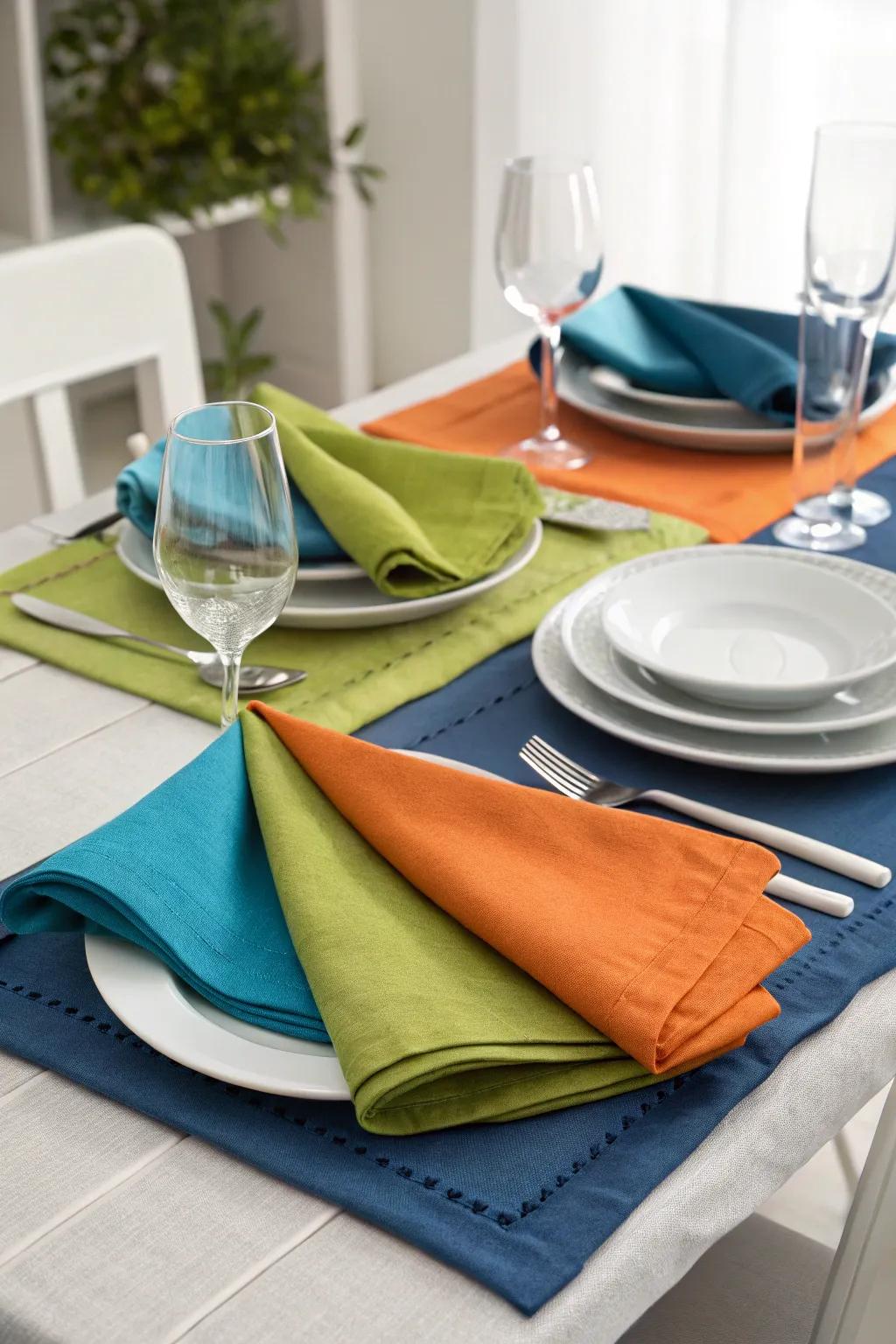 Intense hues contribute an unexpected twist to your table.