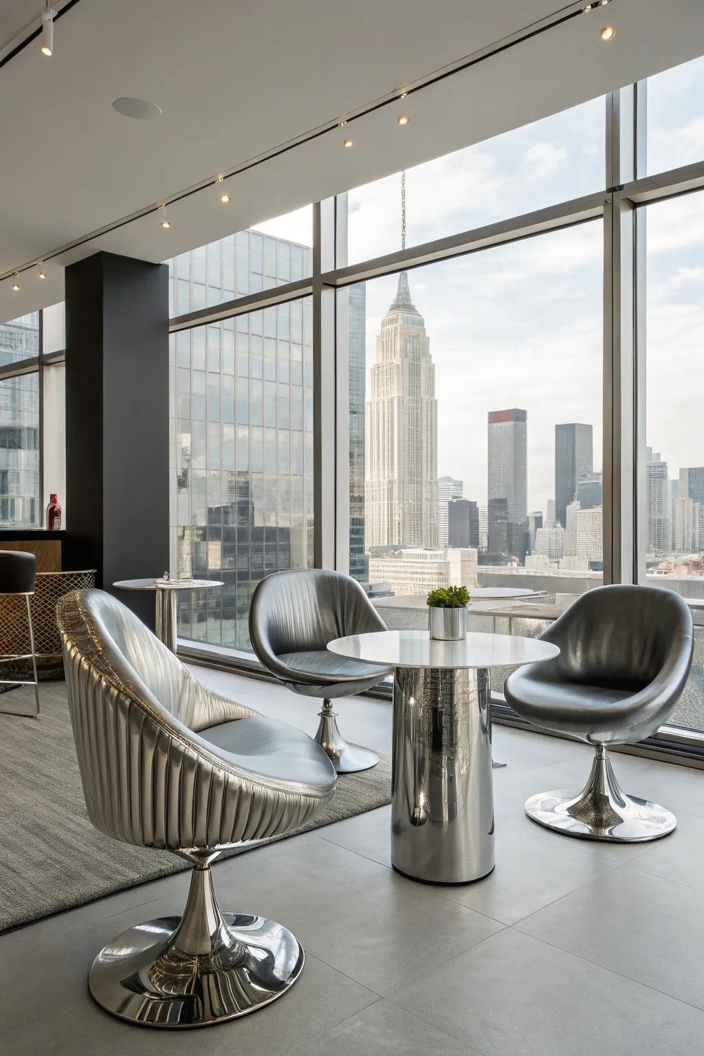 Futuristic elements fashion a vanguard atmosphere.