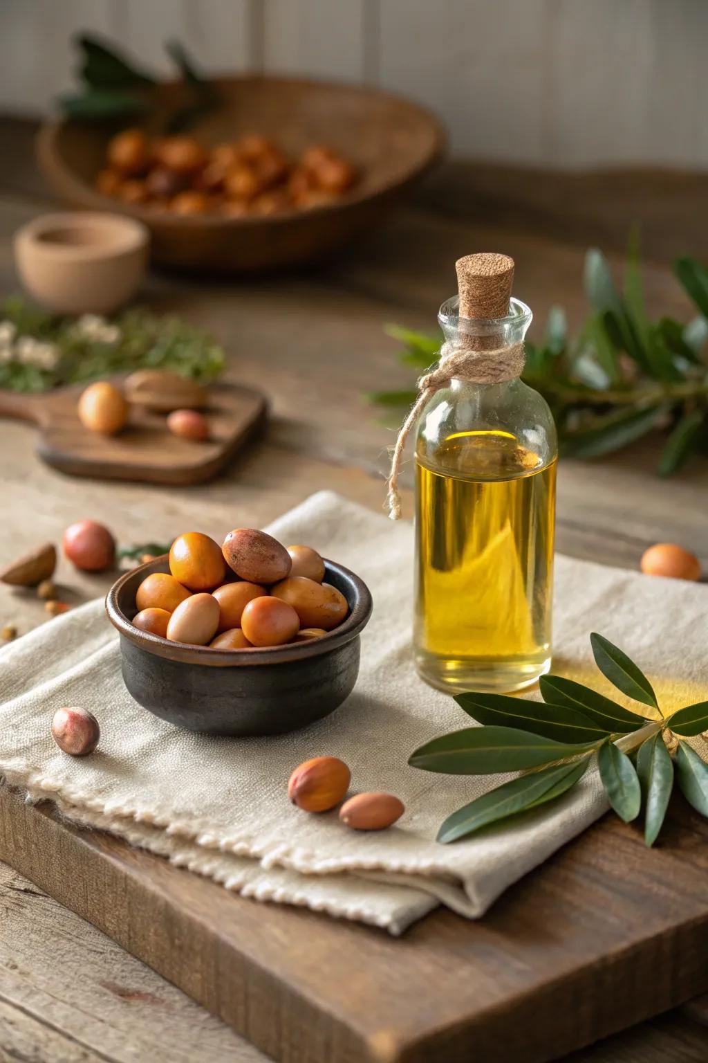 Versatile Moroccan argan oil suitable for beauty rituals and cooking.