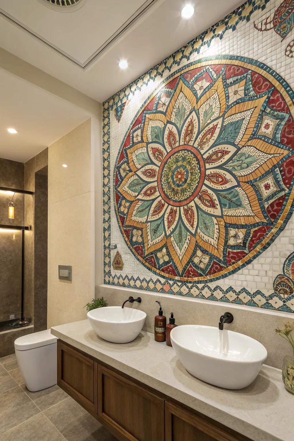 Transform your bathroom with mosaic art that captivates.