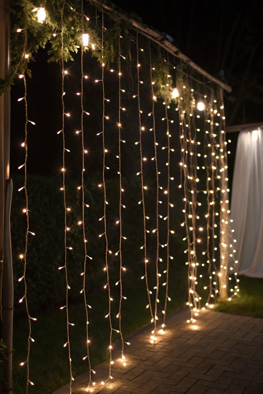 Create a magical atmosphere with enchanting twinkle lights.