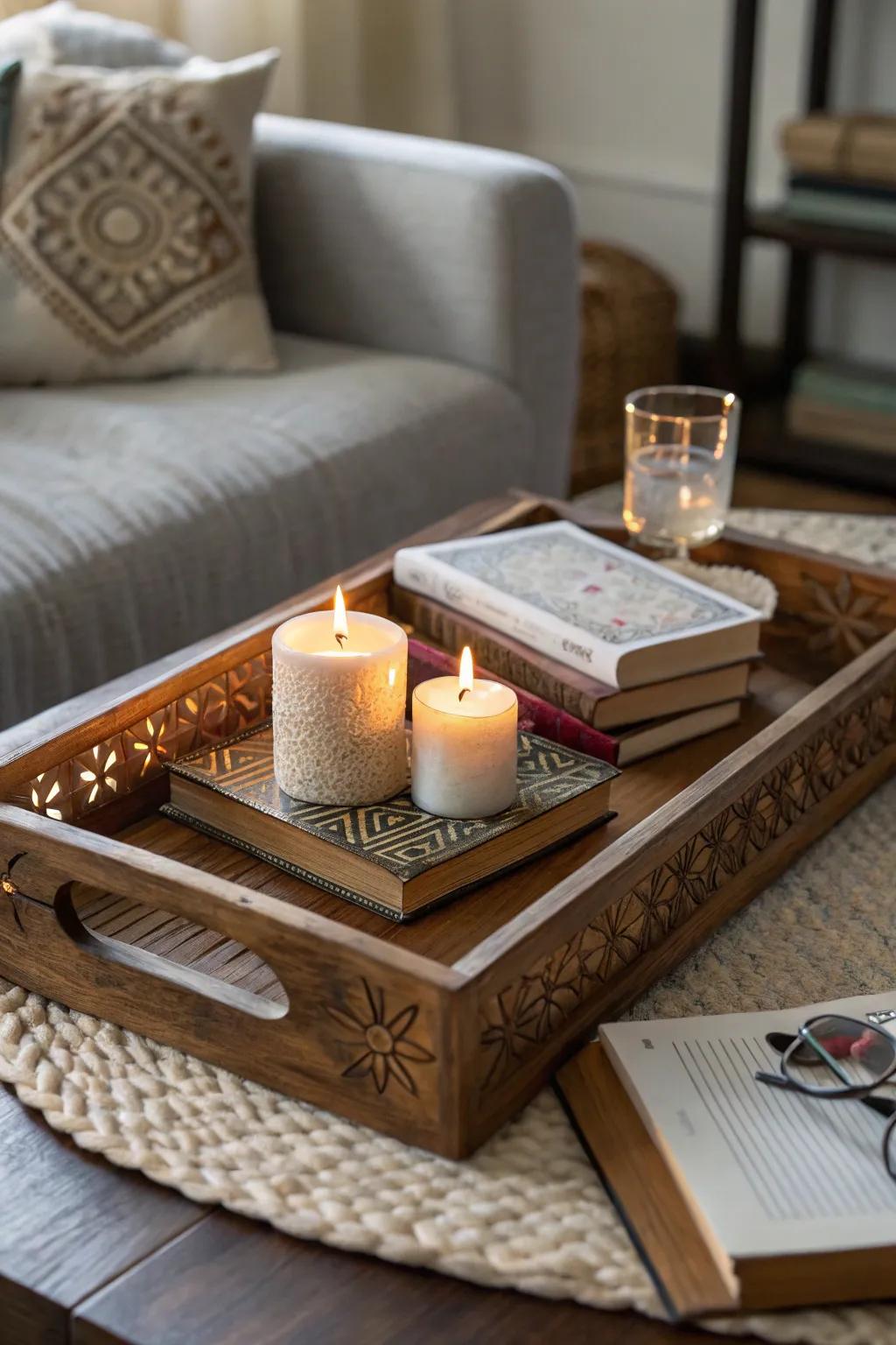 A decorative platter that accentuates home décor.